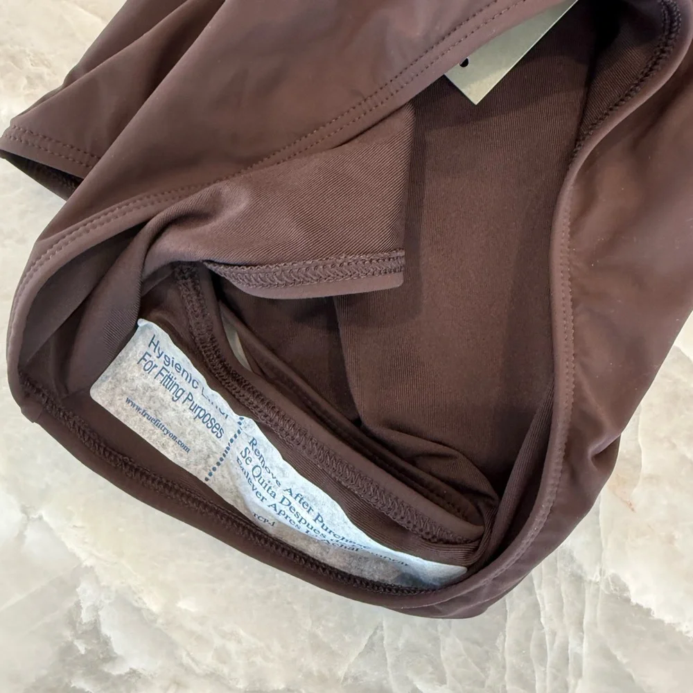 NWT J. Crew Button-trim scoopback one-piece swimsuit - size 6  - brown - Picture 8 of 12